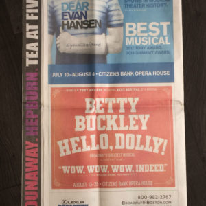 Boston Globe Dear Evan Hansen and Hello Dolly Spadea Back Photograph