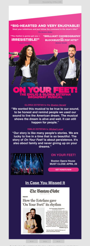On Your Feet Reviews Email Template Design