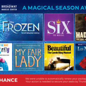 Broadway at the Marcus Center 2022/2023 Season Postcard Front